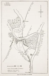 Plan der Schlacht von Meanee, Illustration aus Cassells Illustrierter Geschichte Englands