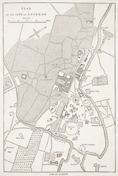 Plan der Stadt Lucknow, aus Cassells Illustrierter Geschichte Englands