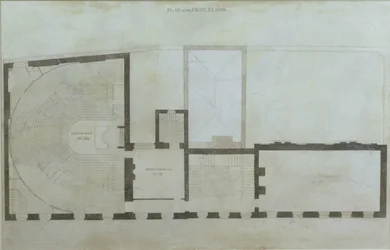 Pläne des ersten Stocks der 21 Albemarle Street nach den ersten Änderungen am Haus nach dem Erwerb durch die Royal Institution, um 1800