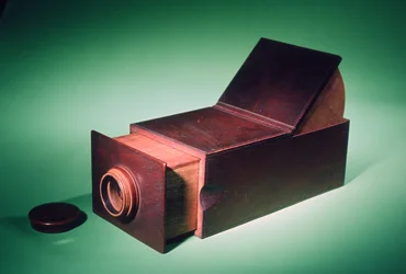Tragbare Camera obscura mit Schiebekasten, ca. 1800