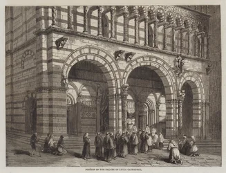 Teil der Fassade der Kathedrale von Lucca (Gravur)
