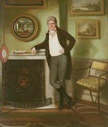 Porträt von George Henckell in seinem Arbeitszimmer, um 1800