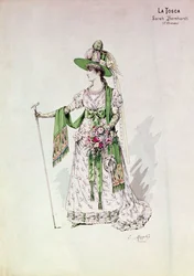 Porträt von Sarah Bernhardt (1844-1923) in einer Aufführung von 