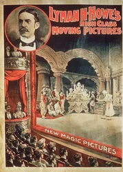Plakat, das Lyman H. Howes High Class Moving Pictures bewirbt