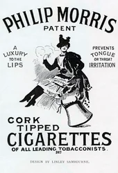 Plakat für Philip Morris Zigaretten, entworfen von Linsay Sambourne, 1896
