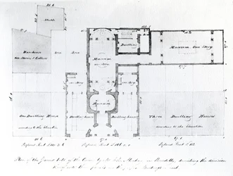 Vorgeschlagener Grundriss für die Egyptian Hall, Picadilly, 1810 (Tinte auf Papier)