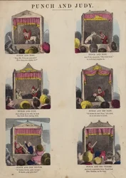 Punch-und-Judy-Show (farbiger Stich)