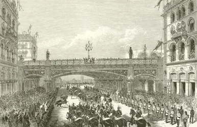 Königin Victoria eröffnet den Holborn Viadukt, 1869