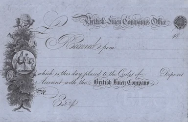 Quittung der British Linen Company
