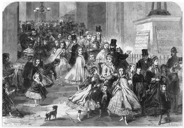 Rückkehr von der Tagesvorstellung der Pantomime