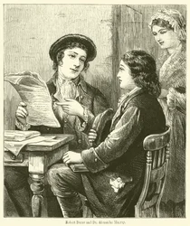 Robert Burns und Dr. Alexander Murray (Gravur)