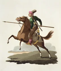 Saphir, aus Kostüme der verschiedenen Nationen, Band VII, Die Militärtracht der Türkei, von Thomas MacLean, veröffentlicht ca. 1800-18