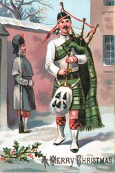 Schottischer Dudelsackspieler, Weihnachtskarte