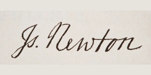 Unterschrift von Sir Isaac Newton, aus 