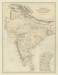 Skizzenkarte von Indien zur Veranschaulichung der Geschichte von den frühesten Zeiten bis zur Schlacht von Plassy