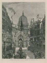 Skizze von der Fleet Street mit Blick auf den Ludgate Hill