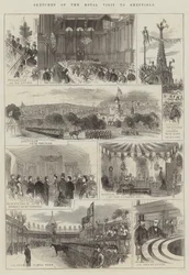 Skizzen des königlichen Besuchs in Sheffield (Stich)