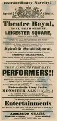 Skit-Theaterplakat, das eine Kneipe bewirbt, The Bear and Ragged Staff