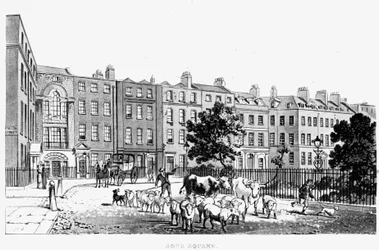 Südwest-Ecke des Soho Square, 1816