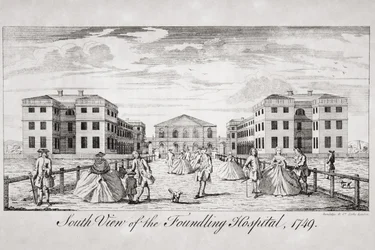 Südansicht des Findelhauses, London, 1749