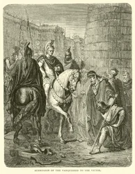 Unterwerfung des Besiegten vor dem Sieger