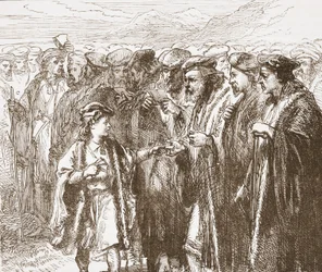 Taboriten wählen einen Pastor, Illustration aus Die Geschichte des Protestantismus von James Aitken Wylie, veröffentlicht 1878