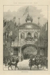 Temple Bar geschmückt am Danktag