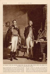 Das Heer und die Marine: Ein Interview zwischen Arthur Wellesley (1769-1852) Herzog von Wellington und Lord Horatio Nelson (1758-1805) aus The London Illustrated News, 12. Juli 1941