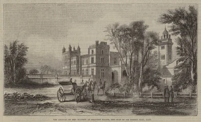 Die Ankunft Ihrer Majestät in Drayton Manor, dem Sitz von Sir Robert Peel, Baronet