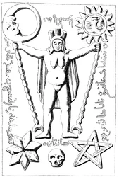 Der Baphomet der Templer, Illustration eines in Essarois (Burgund) gefundenen Steinkästchens