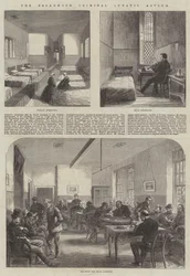 Das Broadmoor Criminal Lunatic Asylum (Gravur)