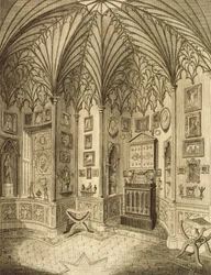 Das Kabinett, graviert von T. Morris, aus der Beschreibung von Strawberry Hill von Horace Walton, 1784