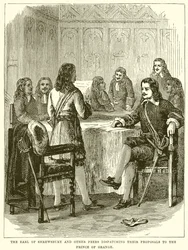 Der Earl of Shrewsbury und andere Peers senden ihre Vorschläge an den Prinzen von Oranien
