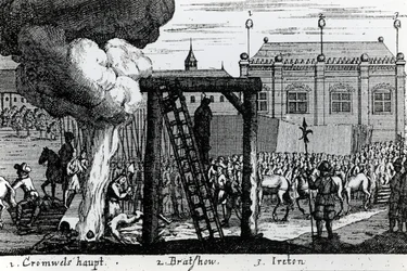 Die Hinrichtung von Oliver Cromwell, John Bradshaw und Henry Ireton, ca. 1661