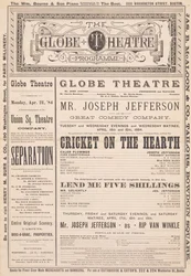 Das Globe Theatre Programm, 21. April 1884
