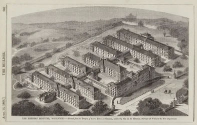 Das Herbert Hospital, Woolwich, errichtet nach den Entwürfen von Captain Douglas Galton, unterstützt (Gravur)