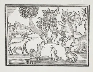 Die Geschichte von Reineke Fuchs, Illustration aus Chap-books of the Eighteenth Century von John Ashton, veröffentlicht 1882