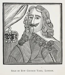 Die Geschichte des königlichen Märtyrers, König Karl I., Illustration aus Chap-books des achtzehnten Jahrhunderts von John Ashton, veröffentlicht 1882