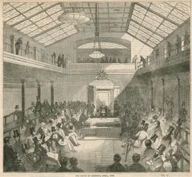 Das House of Commons, Westminster, London, im April 1844