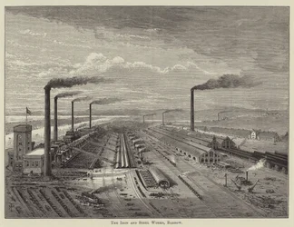 Die Eisen- und Stahlwerke, Barrow (Gravur)