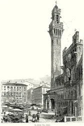 Der Marktplatz, Siena (Gravur)