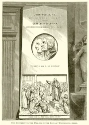 Das Denkmal der Wesleys im Kirchenschiff der Westminster Abbey