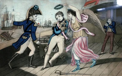 Der edle Admiral Lord Nelson, fallend in den Armen des Sieges, 11. März
