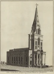 Die Nordwestansicht der Christuskirche in Spitalfields, London