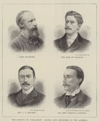 Die Eröffnung des Parlaments, Antragsteller und Unterstützer der Adresse (Gravur)