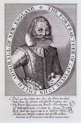 Porträt von Captain John Smith, Admiral von Neuengland