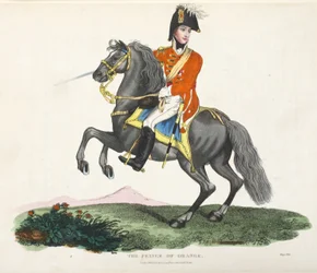 Der Prinz von Oranien, veröffentlicht von Richard Evans, graviert von Romney, Illustration aus An Historical Account of the Battle of Waterloo von William Mudford, 1816