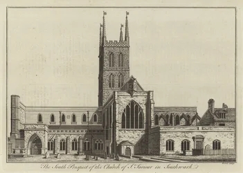 Südansicht der Kirche St Saviour in Southwark