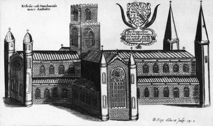 Die südliche Außenansicht der Kathedrale von Durham, 1660