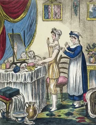 Die Korsetts, Platte 1 aus Der Fortschritt der Toilette, ca. 1810